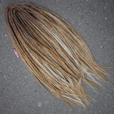 Ombre brown-blonde fake dreads with mix of honey and honey blonde
