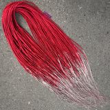 Ombre red synthetic dreads with silver ends